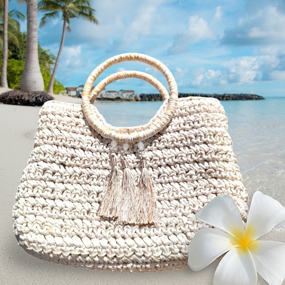 Cappelli Raffia Bag with Tassels - Picture 1 of 3